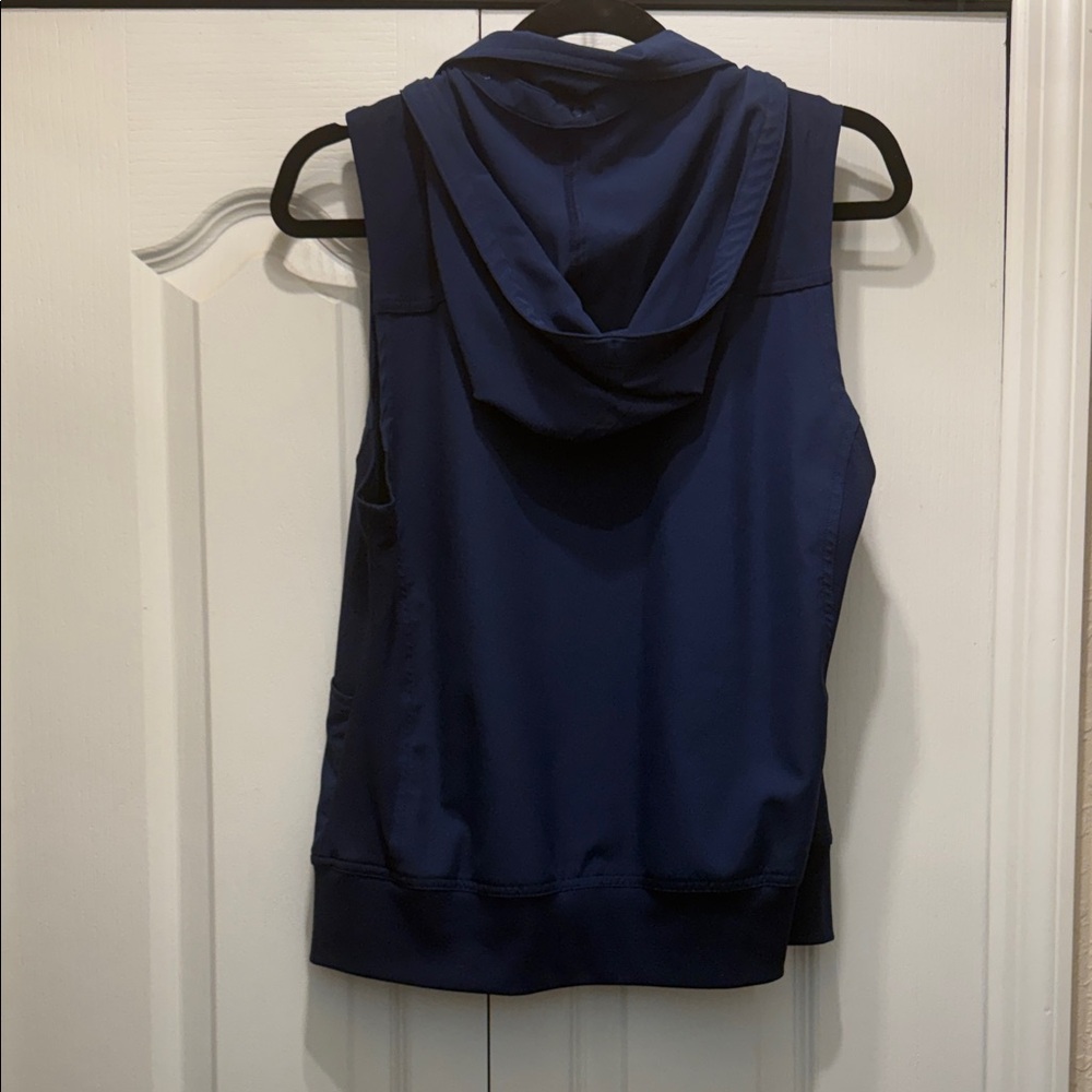 Navy HeartSoul Zip-Up Hoodie scrub vest- Medium - Picture 5 of 6